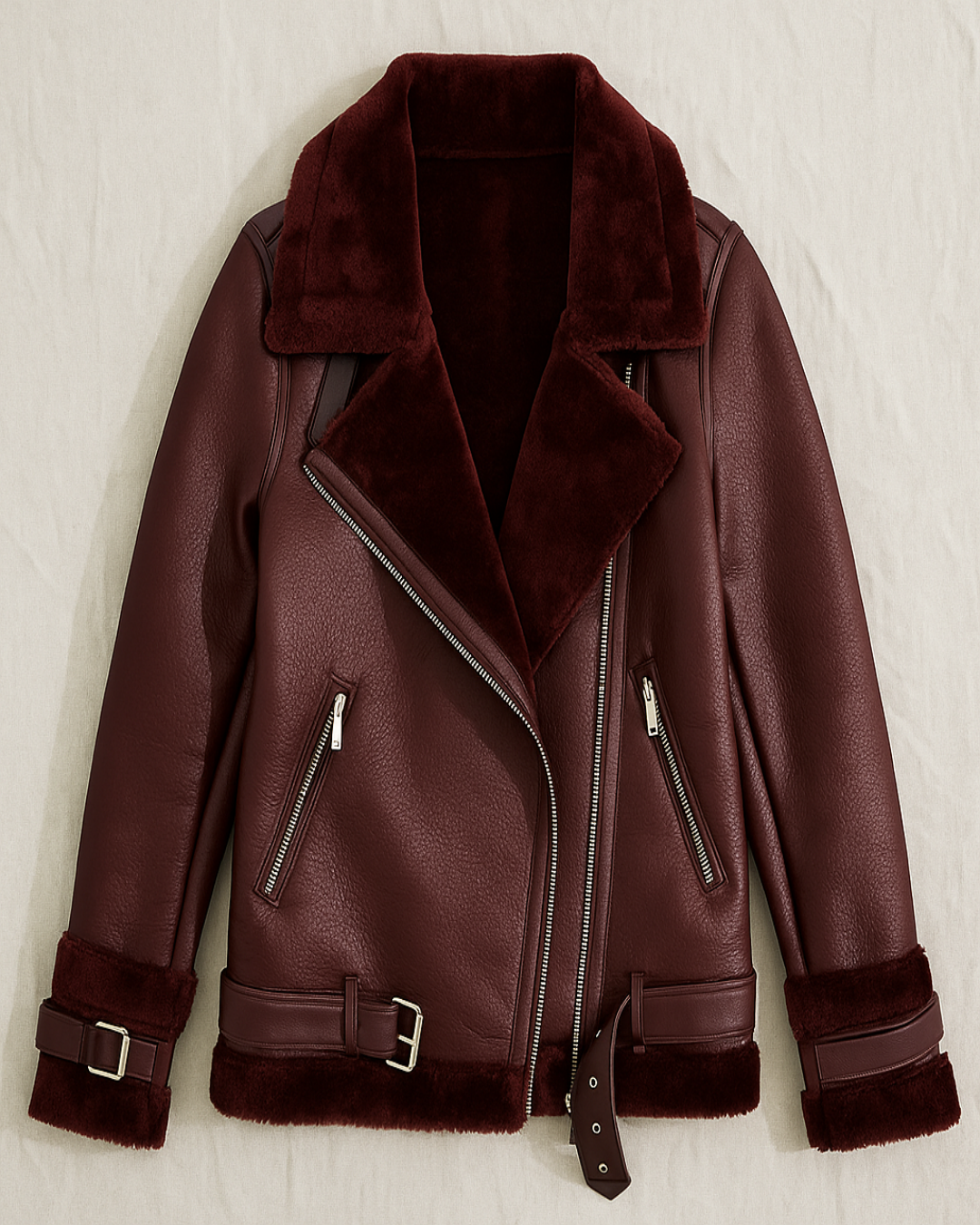 Bianca Shearling Moto Jacket