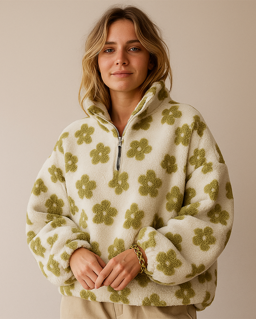 Alessia Floral Sherpa Pullover