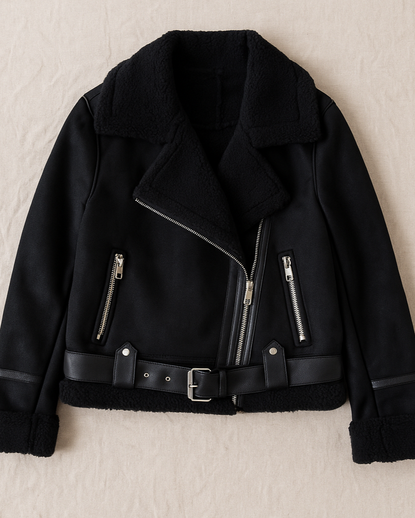 Bianca Shearling Moto Jacket