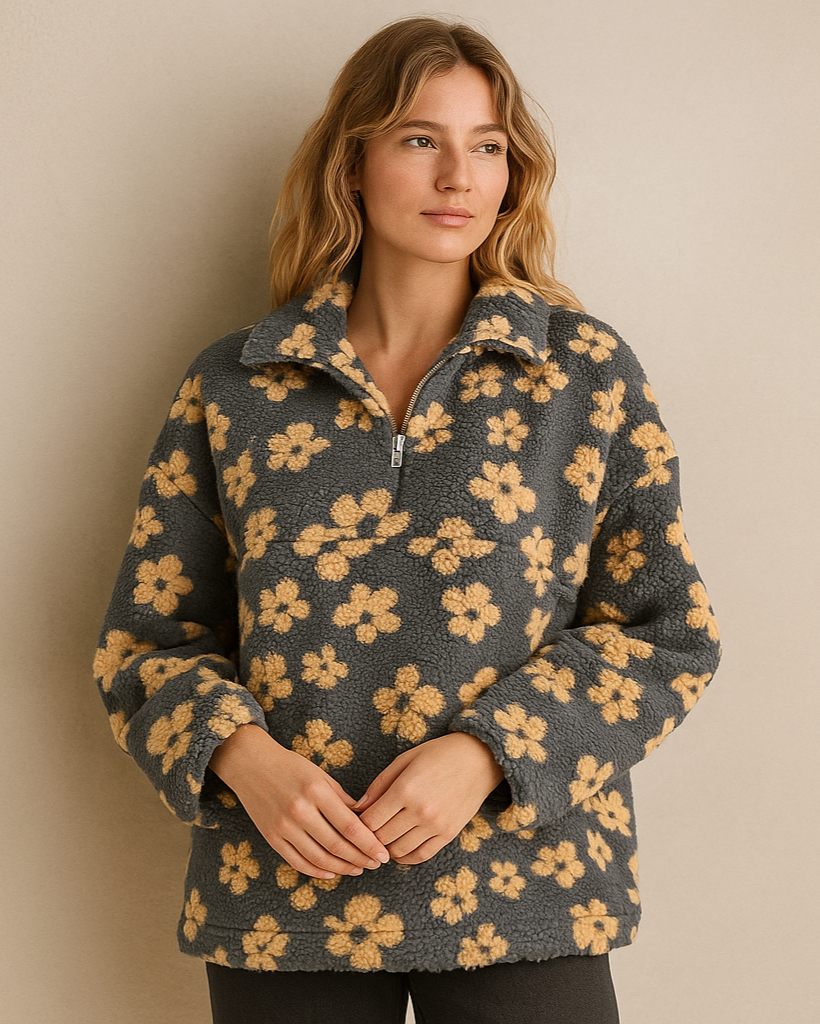 Alessia Floral Sherpa Pullover