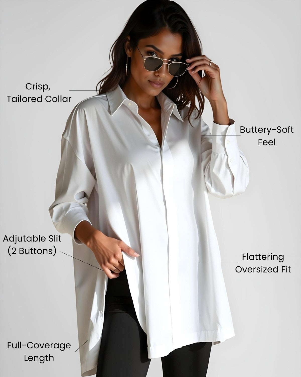 Oversized Lapel Button Shirt Dress