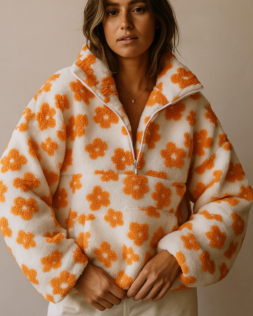 Alessia Floral Sherpa Pullover