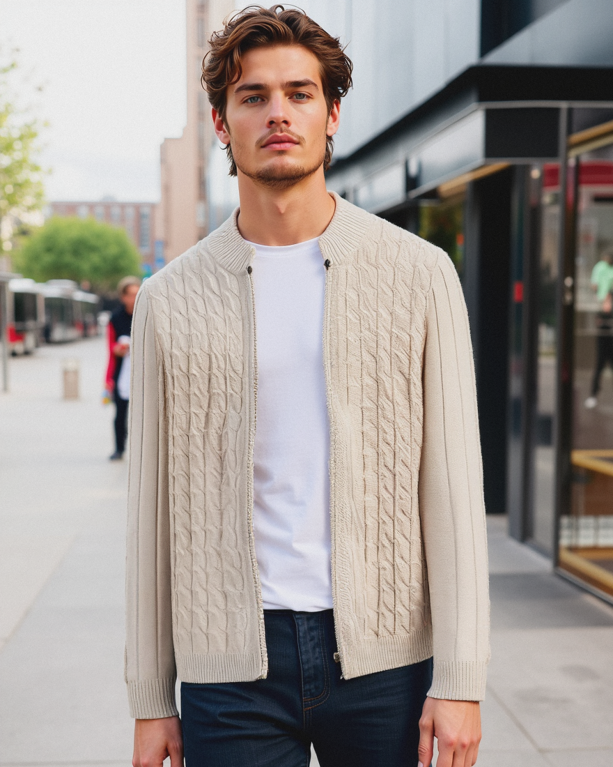 Giulio Wool Zip Cardigan