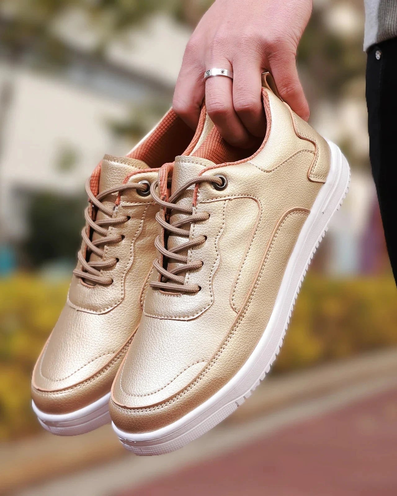 Matteo Leather Canvas Sneakers – Lightweight Breathable Fit for Men