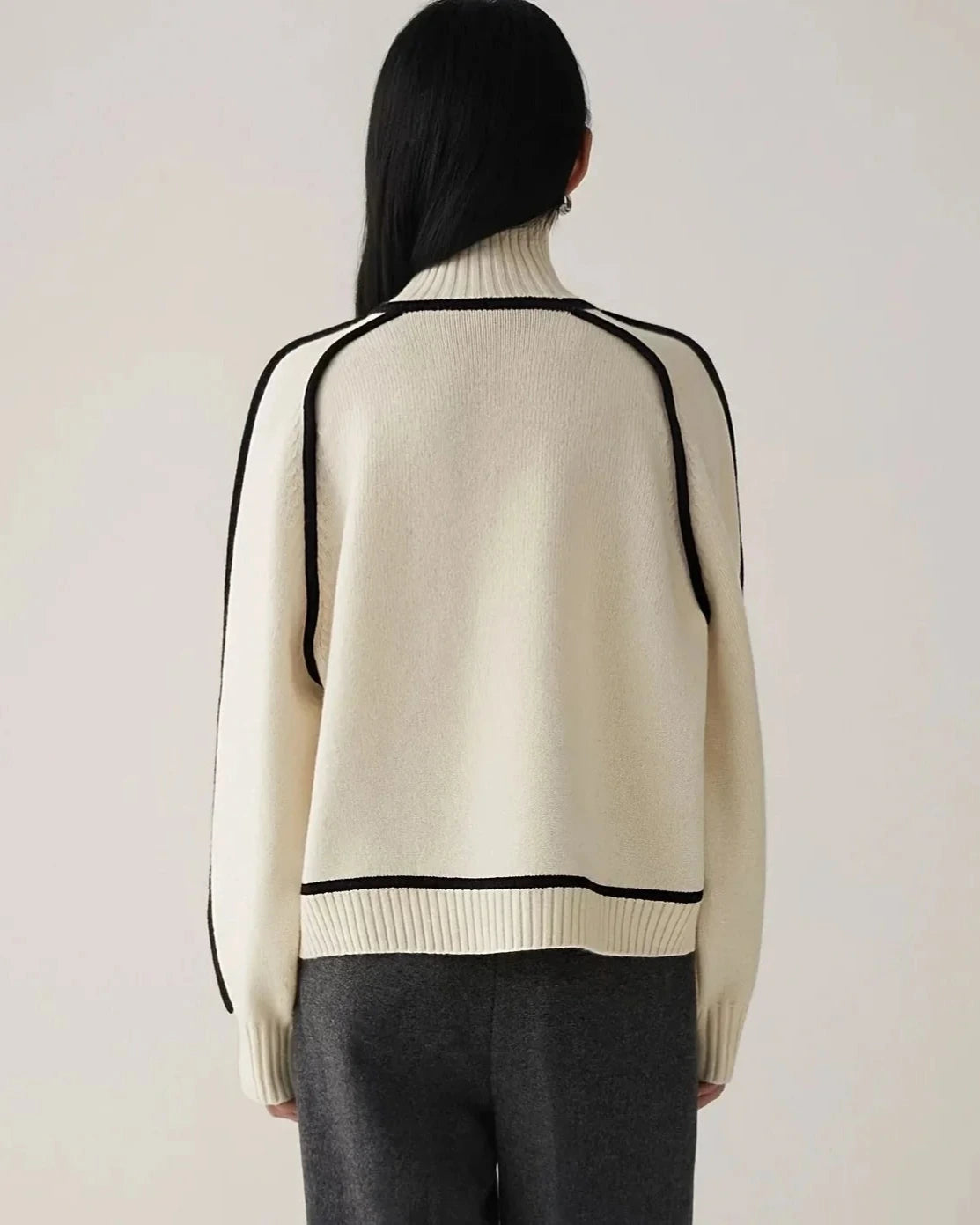 Lucia Color-Blocked Turtleneck Sweater