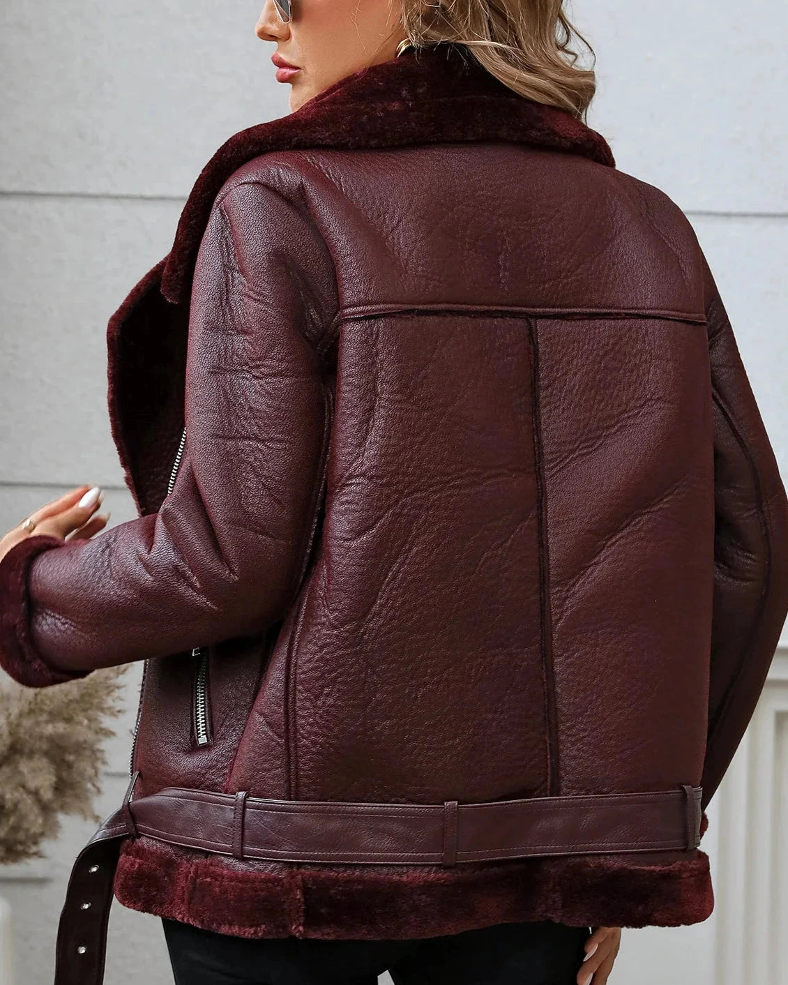 Bianca Shearling Moto Jacket