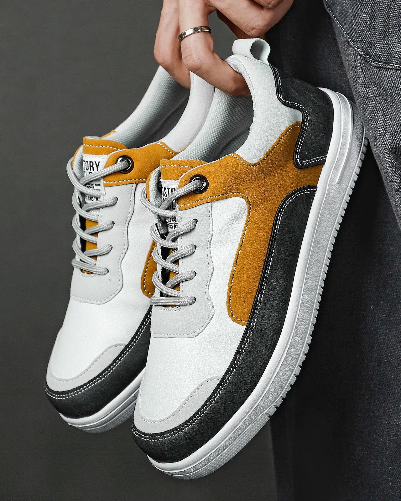 Matteo Leather Canvas Sneakers – Lightweight Breathable Fit for Men